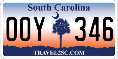 SC license plate OOY346