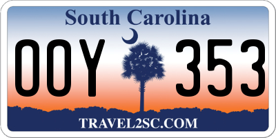 SC license plate OOY353