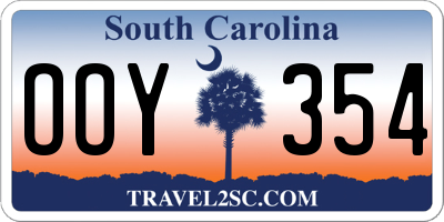 SC license plate OOY354