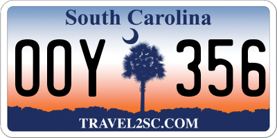SC license plate OOY356