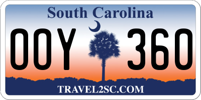 SC license plate OOY360