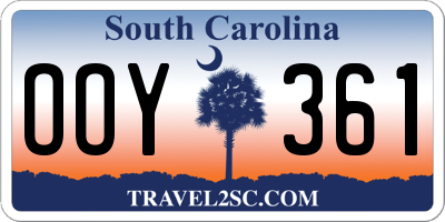 SC license plate OOY361