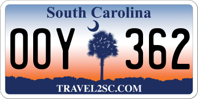 SC license plate OOY362