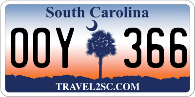 SC license plate OOY366