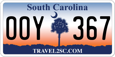 SC license plate OOY367