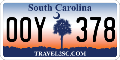 SC license plate OOY378