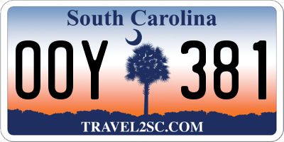 SC license plate OOY381
