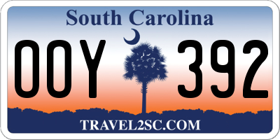 SC license plate OOY392