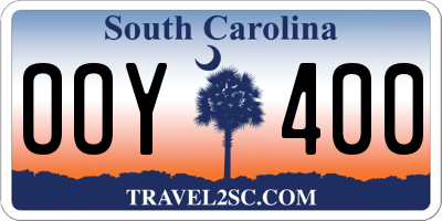 SC license plate OOY400