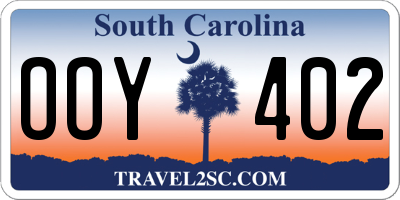 SC license plate OOY402