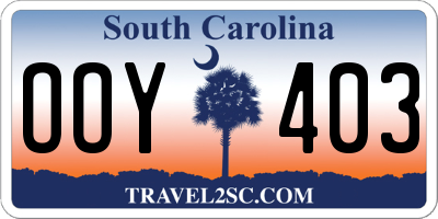 SC license plate OOY403