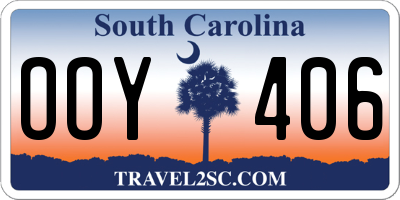SC license plate OOY406