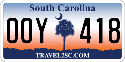 SC license plate OOY418