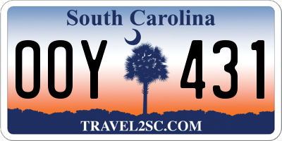 SC license plate OOY431