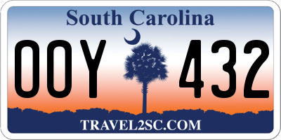 SC license plate OOY432