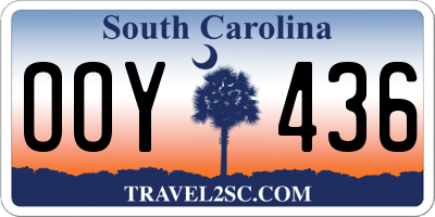 SC license plate OOY436