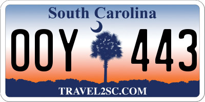 SC license plate OOY443