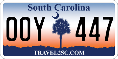 SC license plate OOY447