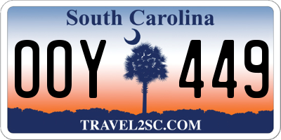 SC license plate OOY449