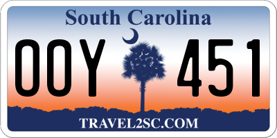 SC license plate OOY451