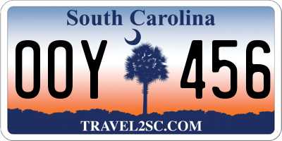 SC license plate OOY456