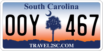 SC license plate OOY467
