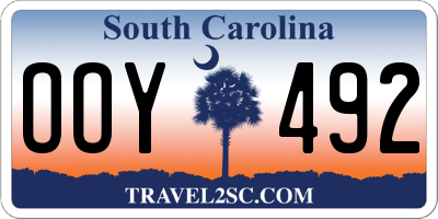 SC license plate OOY492