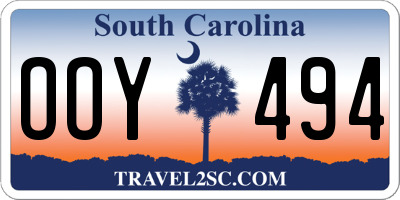 SC license plate OOY494