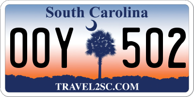 SC license plate OOY502