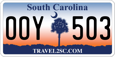 SC license plate OOY503
