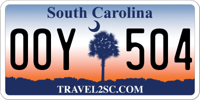 SC license plate OOY504