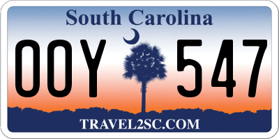 SC license plate OOY547