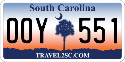 SC license plate OOY551