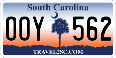 SC license plate OOY562