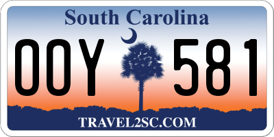 SC license plate OOY581