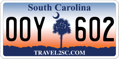SC license plate OOY602