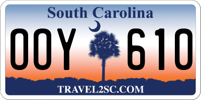 SC license plate OOY610