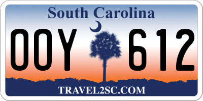 SC license plate OOY612