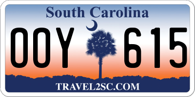 SC license plate OOY615