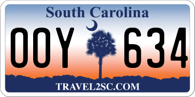 SC license plate OOY634
