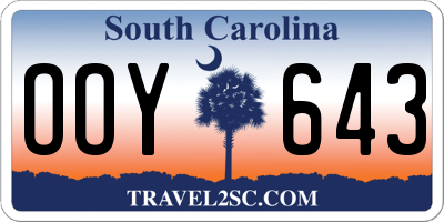 SC license plate OOY643