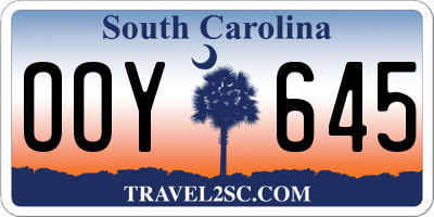 SC license plate OOY645