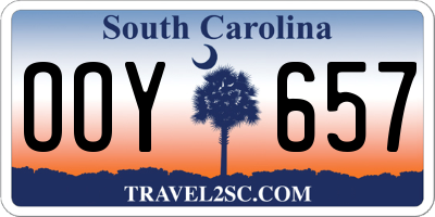 SC license plate OOY657