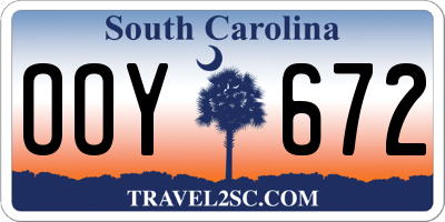 SC license plate OOY672