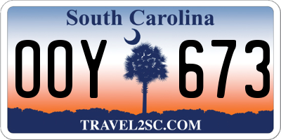 SC license plate OOY673