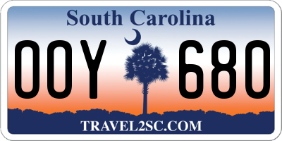 SC license plate OOY680