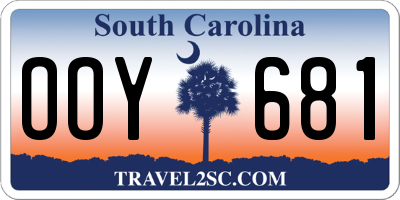 SC license plate OOY681