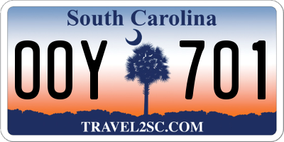SC license plate OOY701