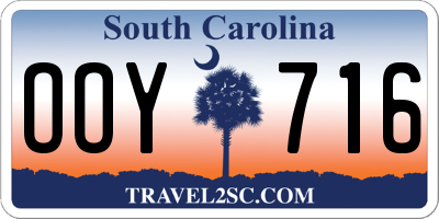 SC license plate OOY716