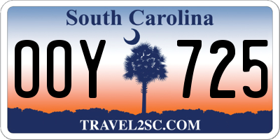 SC license plate OOY725